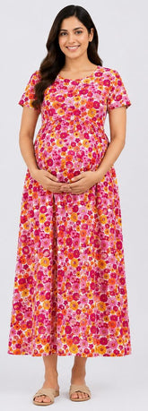 Maternity wear- flowers printed one piece