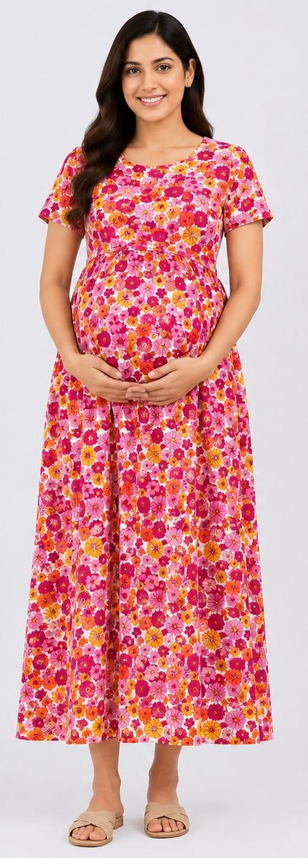Maternity wear- flowers printed one piece
